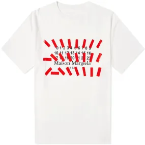 Maison Margiela Tape Logo T-ShirtOff White, Black & Red