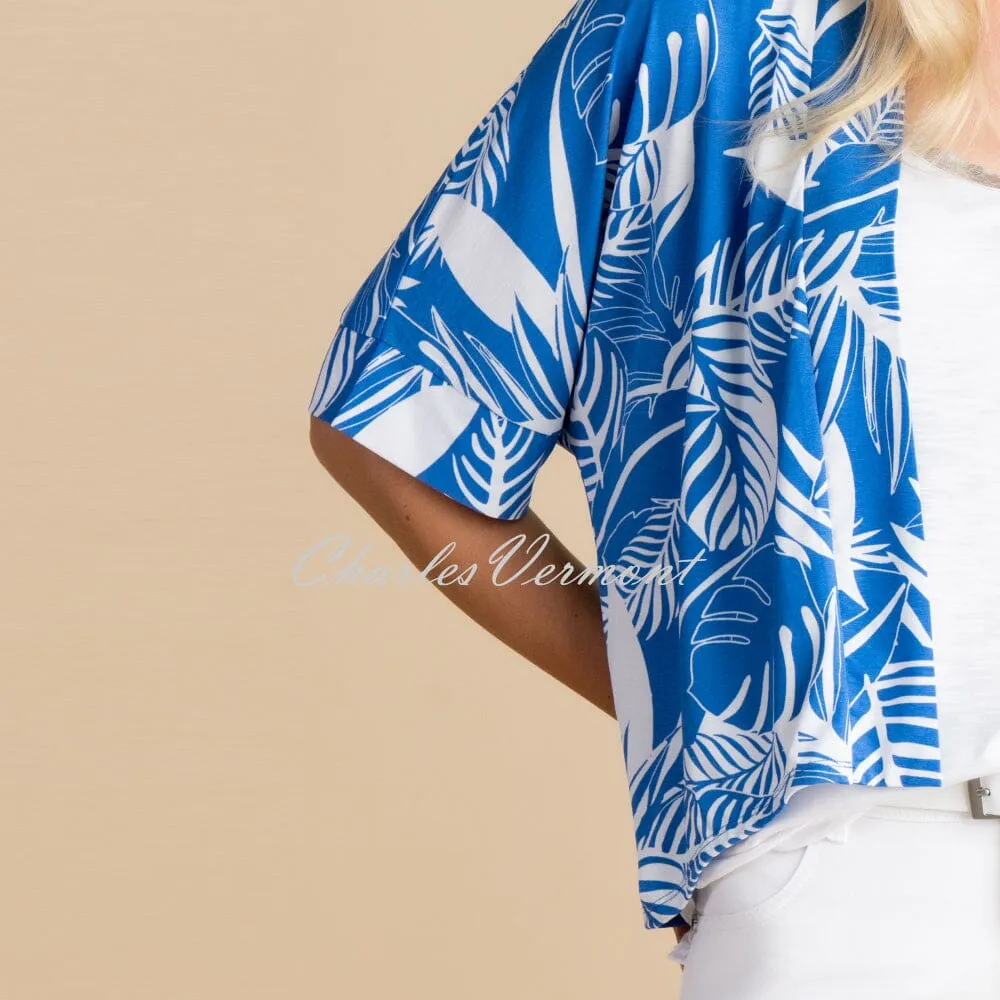 Marble Printed Kimono - Style 6974-201 (Deep Blue)