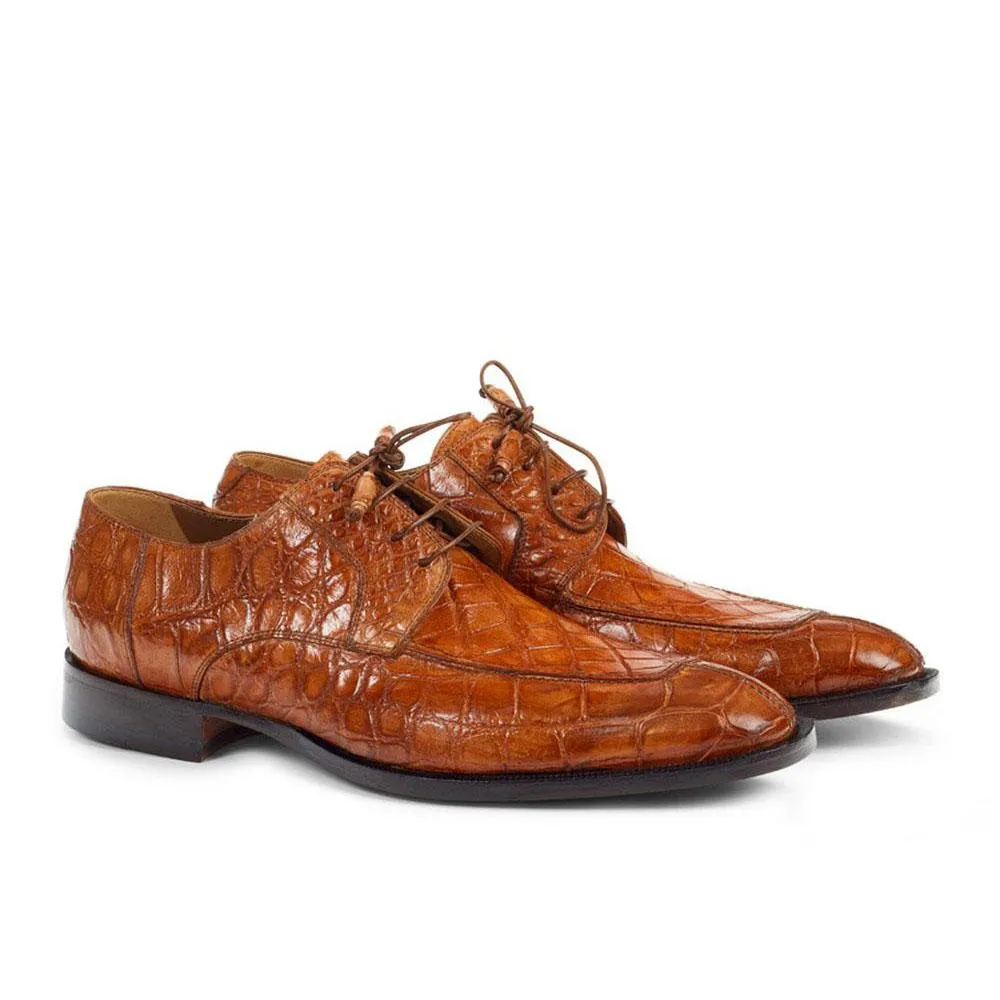 Mauri Men's Body Alligator Hand-painted Cognac Oxfords 1081 (MA4405)