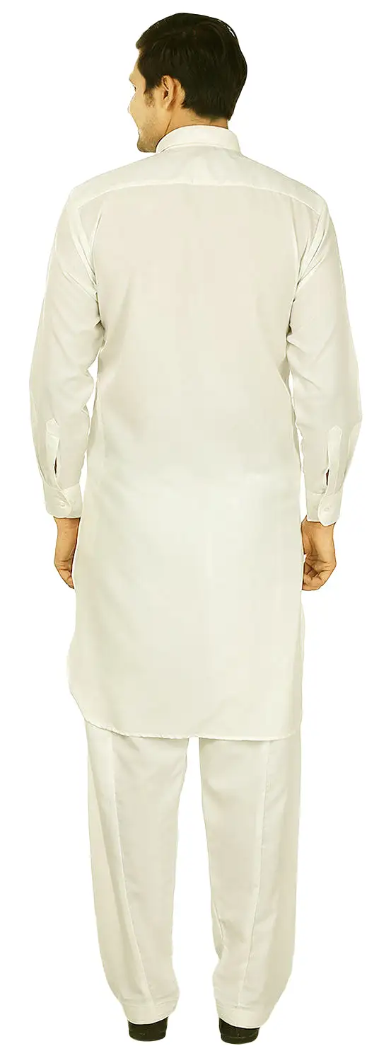 Mens Pathani Kurta Salwar Set Indian Party Wear (Cream)