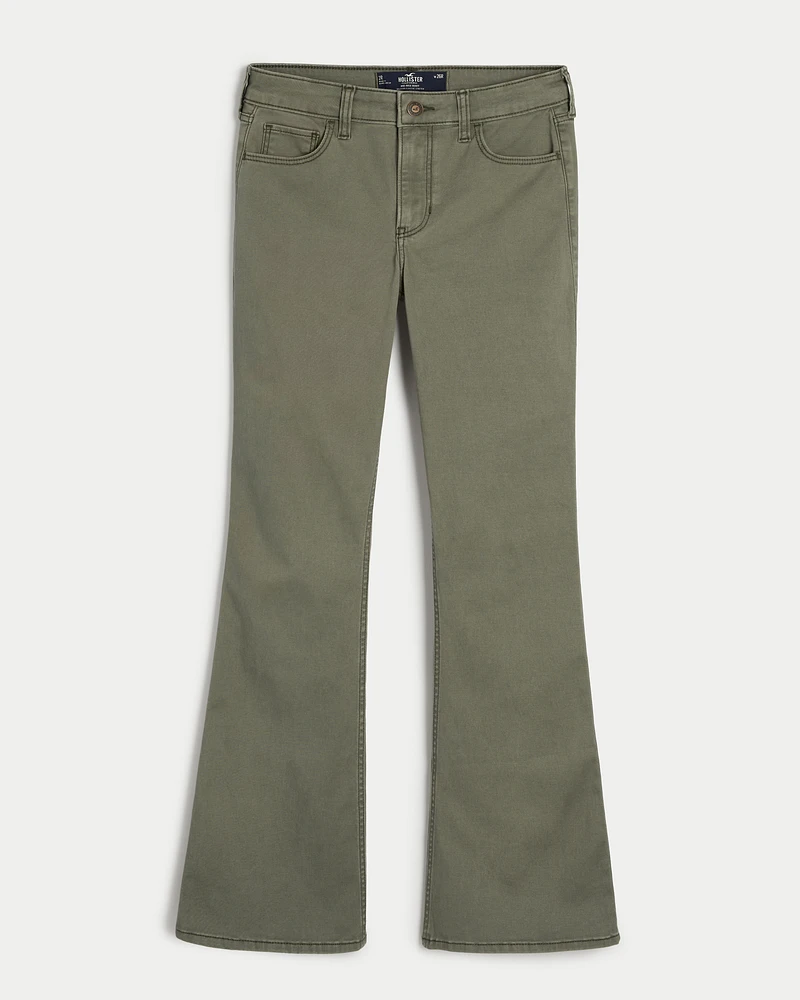 Mid-Rise Olive Green Boot Jeans