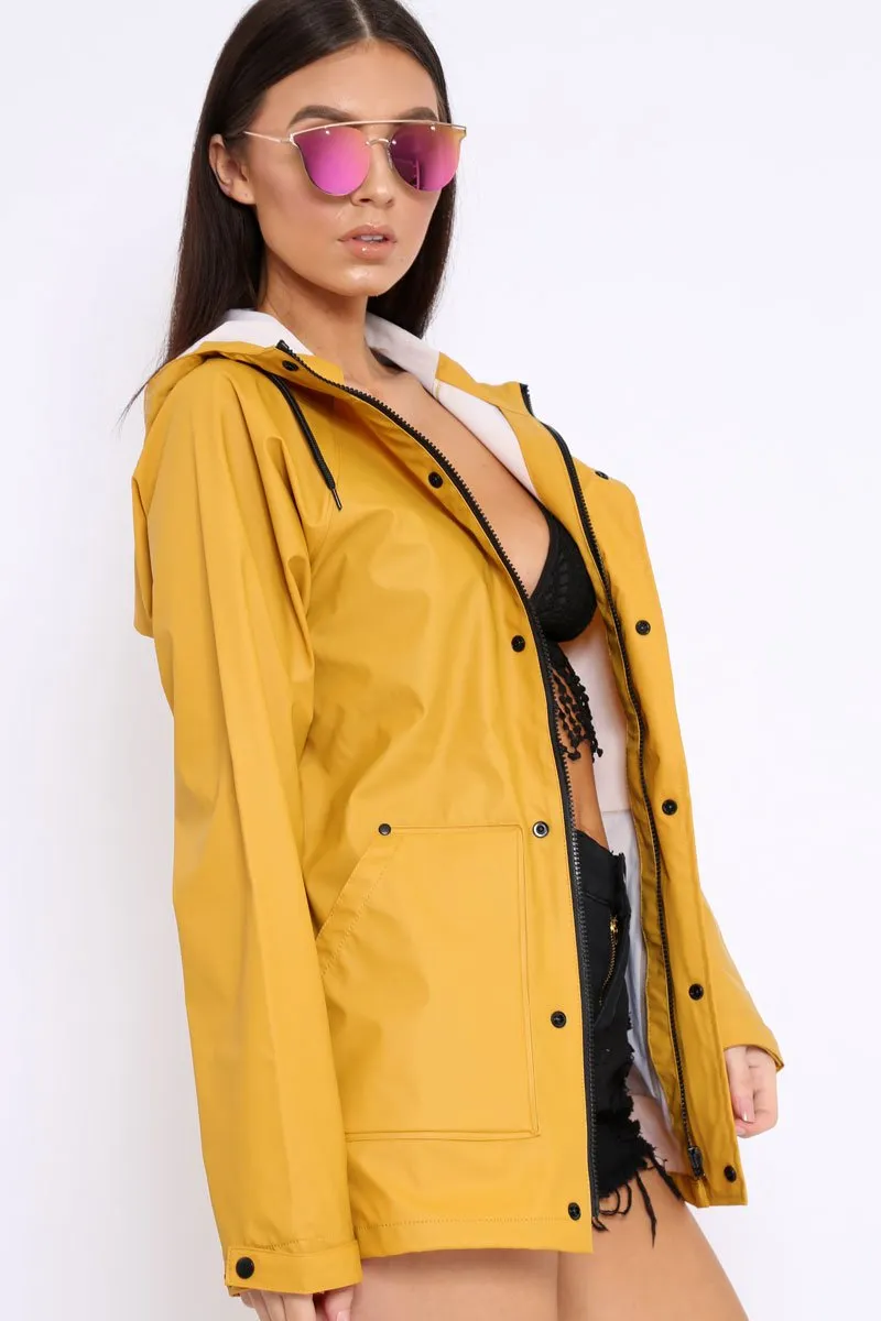 Mustard Hooded Rain Jacket - Fox