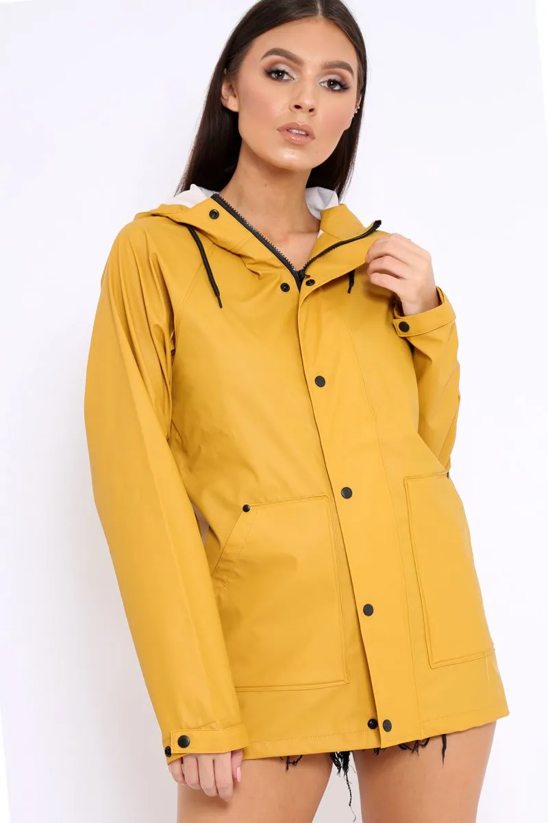 Mustard Hooded Rain Jacket - Fox