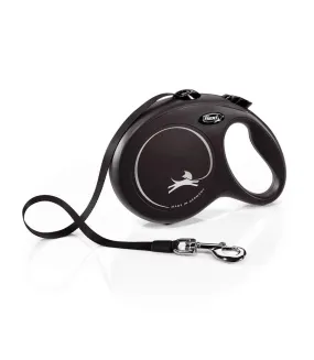 New classic tape large retractable dog lead 5m black Flexi