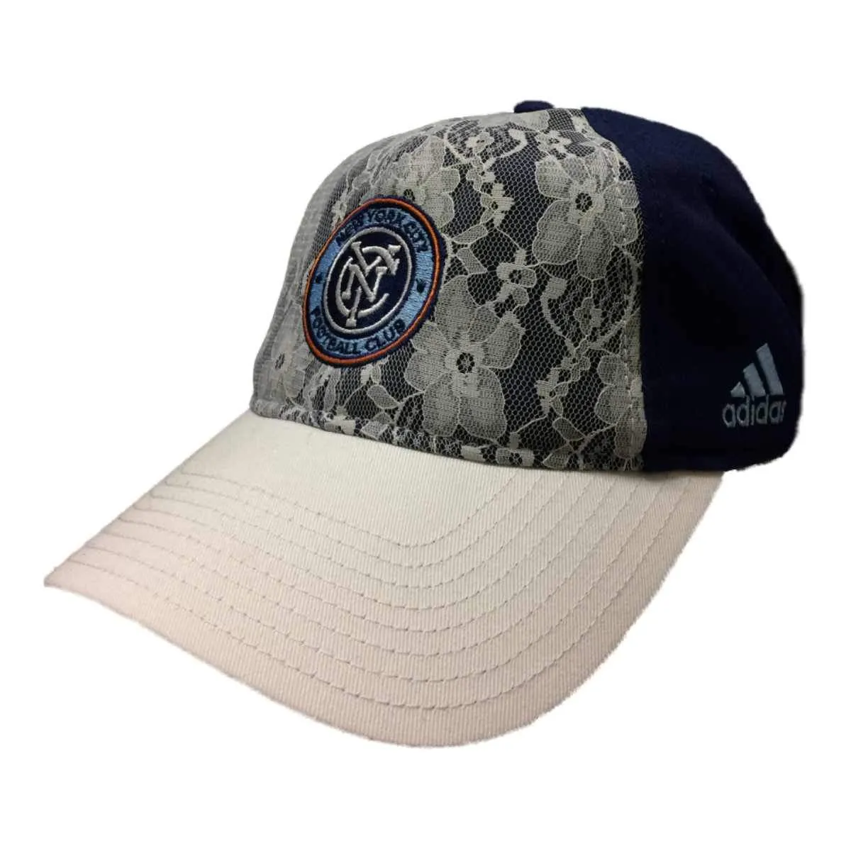 New York City FC Adidas WOMENS Lace Adj Structured Strapback Baseaball Hat