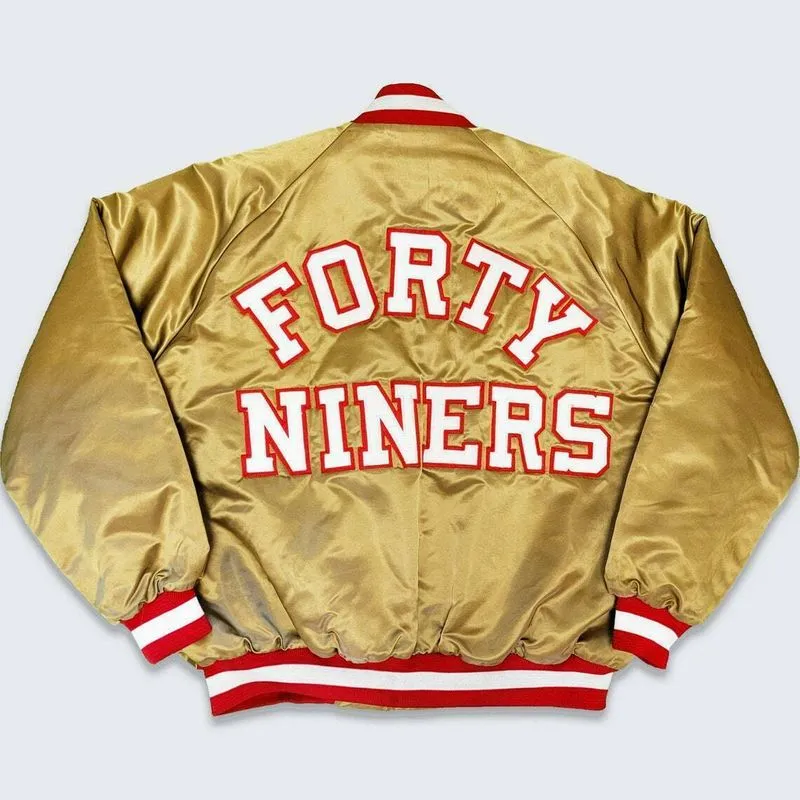 NFL San Francisco 49ers Starter Vintage 80s NFL Gold Bomber Satin Jacket