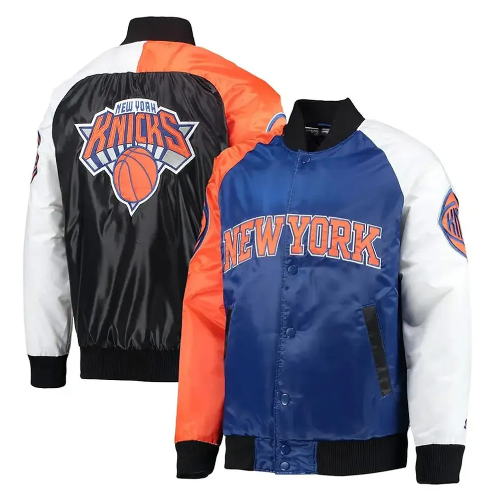 NY Knicks Tricolor Remix Blue/Orange/White Jacket