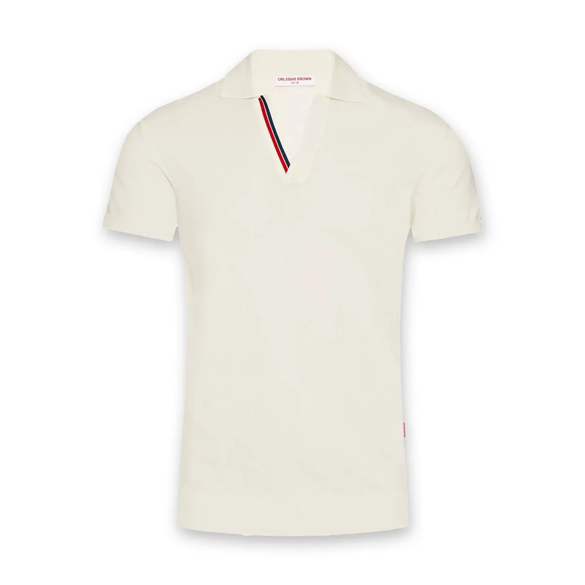 Orlebar Brown - Horton OB Stripe Polo Shirt in White Sand