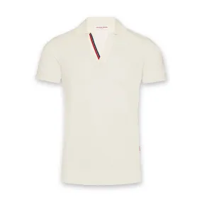 Orlebar Brown - Horton OB Stripe Polo Shirt in White Sand