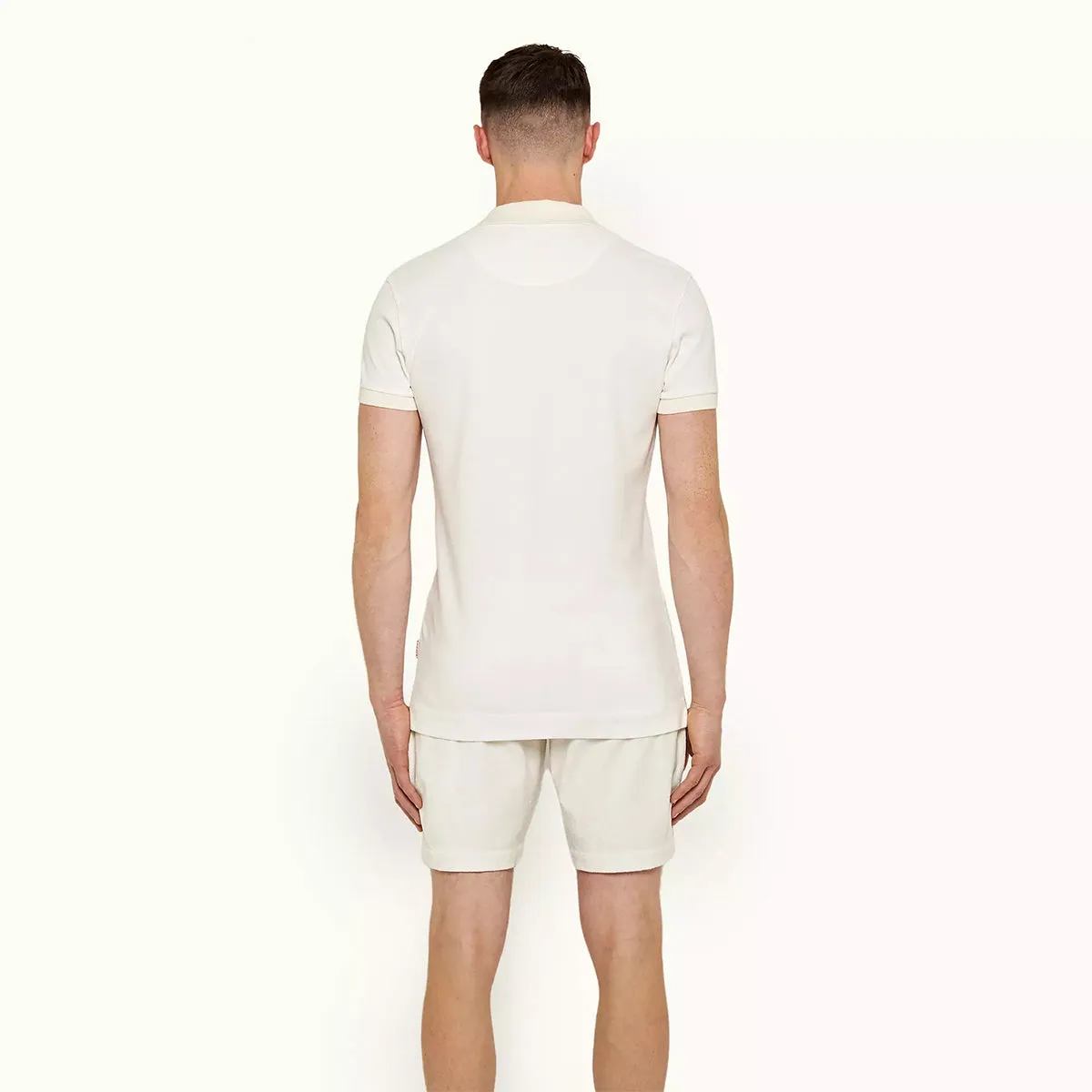 Orlebar Brown - Horton OB Stripe Polo Shirt in White Sand