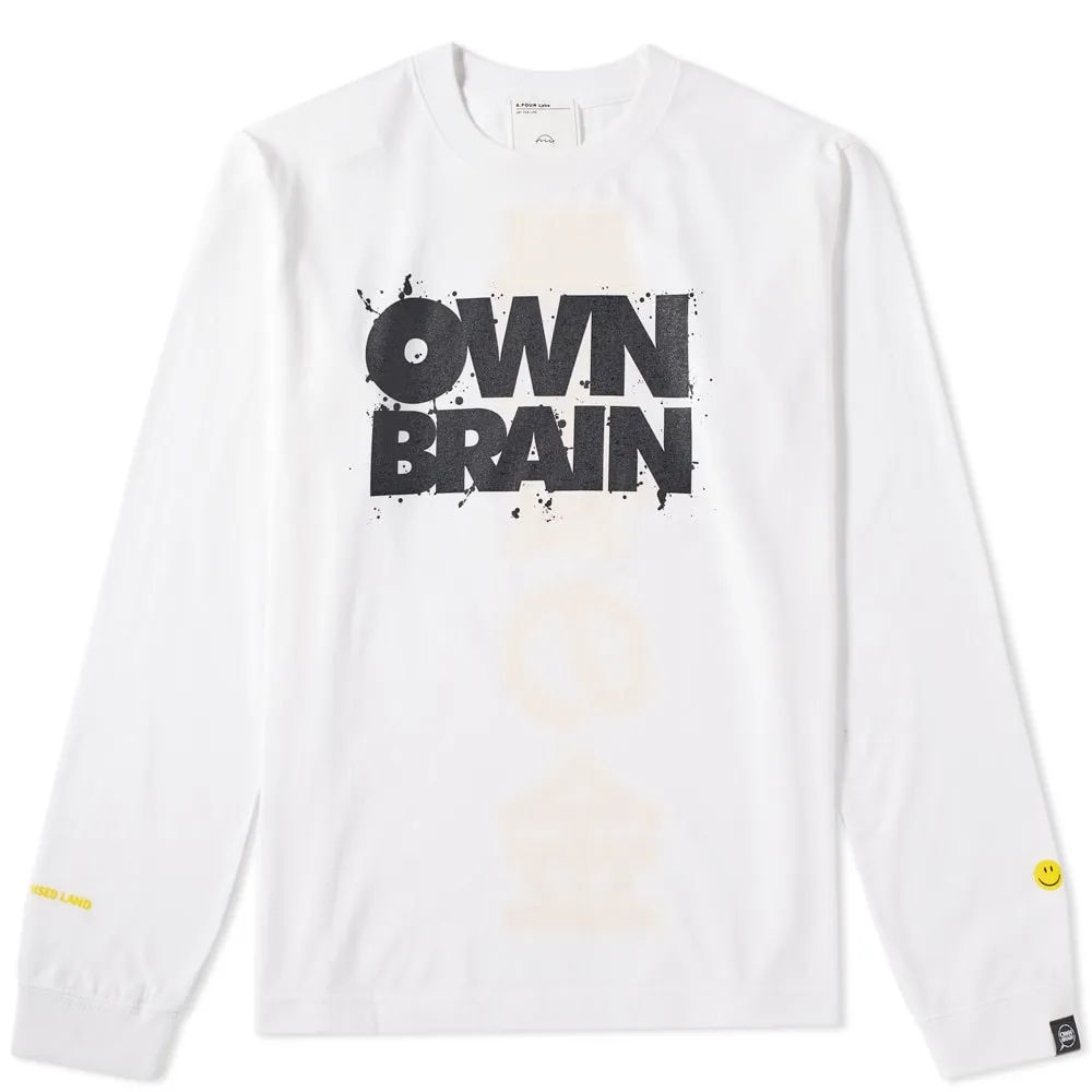 Own Brain by A.Four Labs Long Sleeve TeeWhite