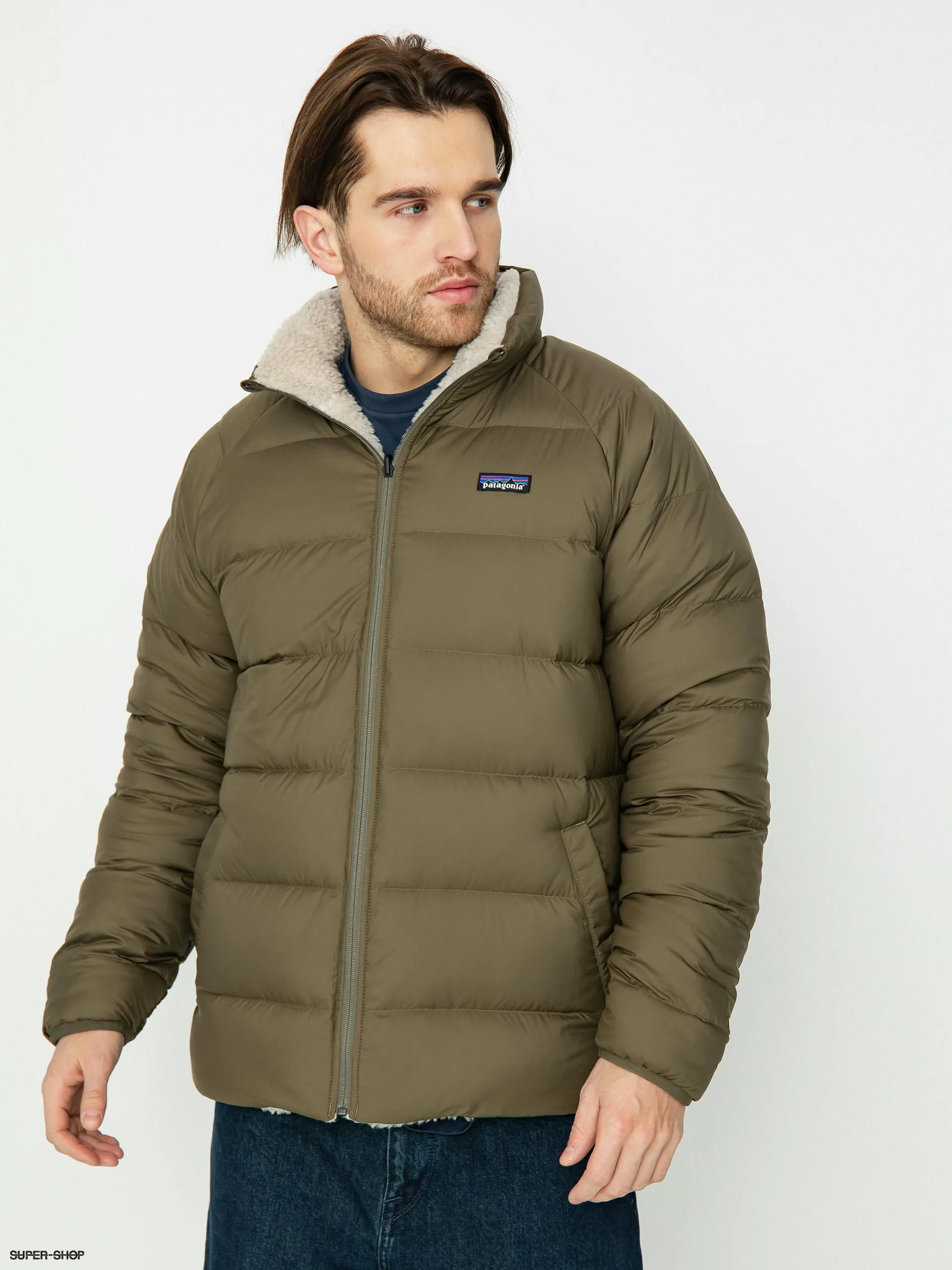 Patagonia Reversible Silent Down Jacket (basin green)