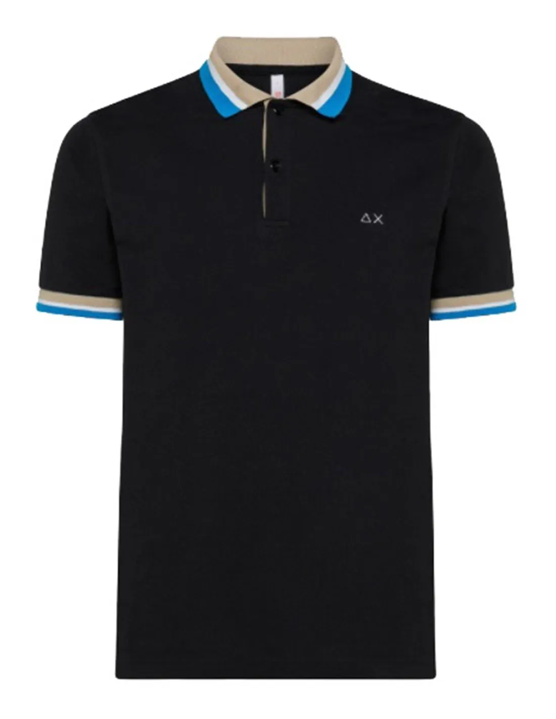 Polo Sun68 uomo Collar Multistripes El. A32123 nero PE22