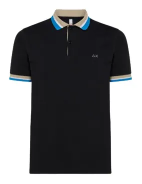 Polo Sun68 uomo Collar Multistripes El. A32123 nero PE22