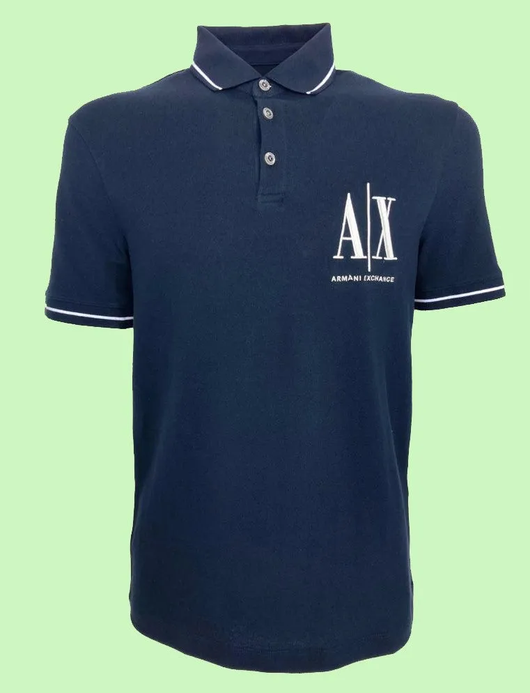 POLO UOMO BLU SCURO CON LOGO