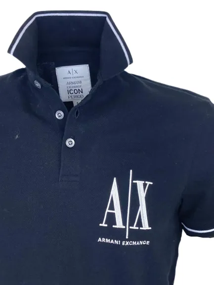 POLO UOMO BLU SCURO CON LOGO