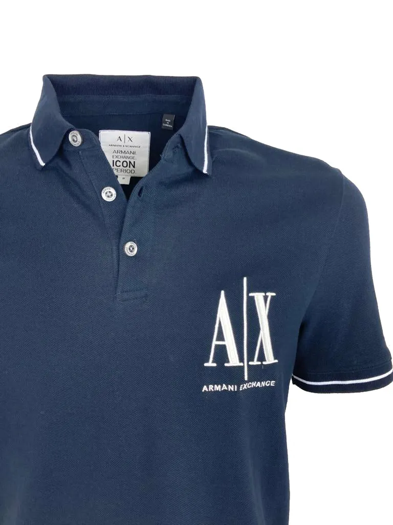 POLO UOMO BLU SCURO CON LOGO