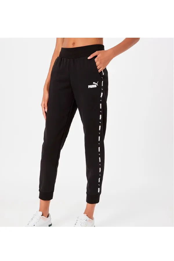 PUMA Women Tape Sweatpants Logo Black