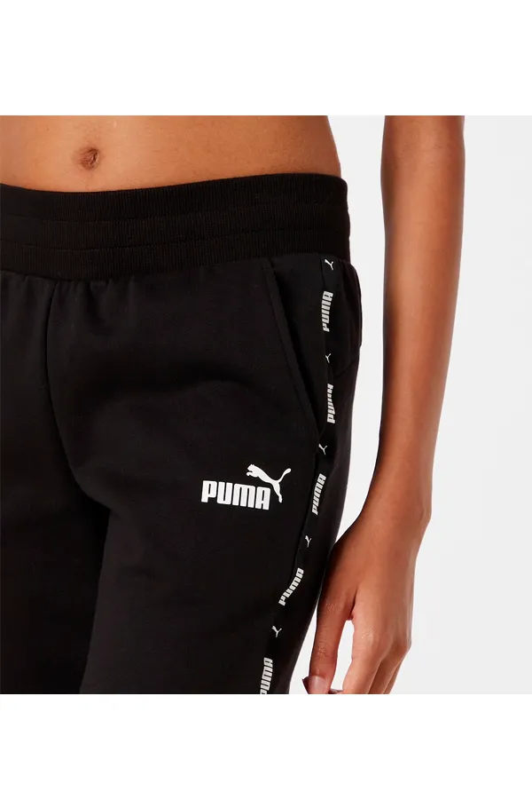 PUMA Women Tape Sweatpants Logo Black