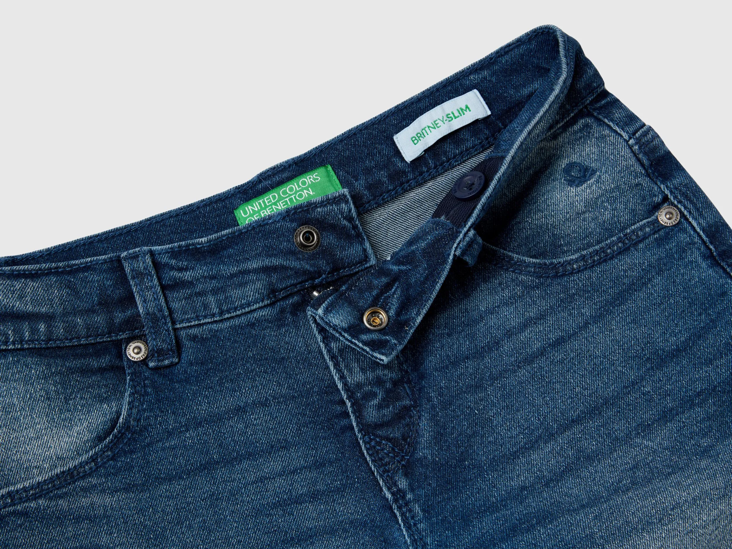 "Eco-Recycle" slim fit jeans - Dark Blue | Benetton