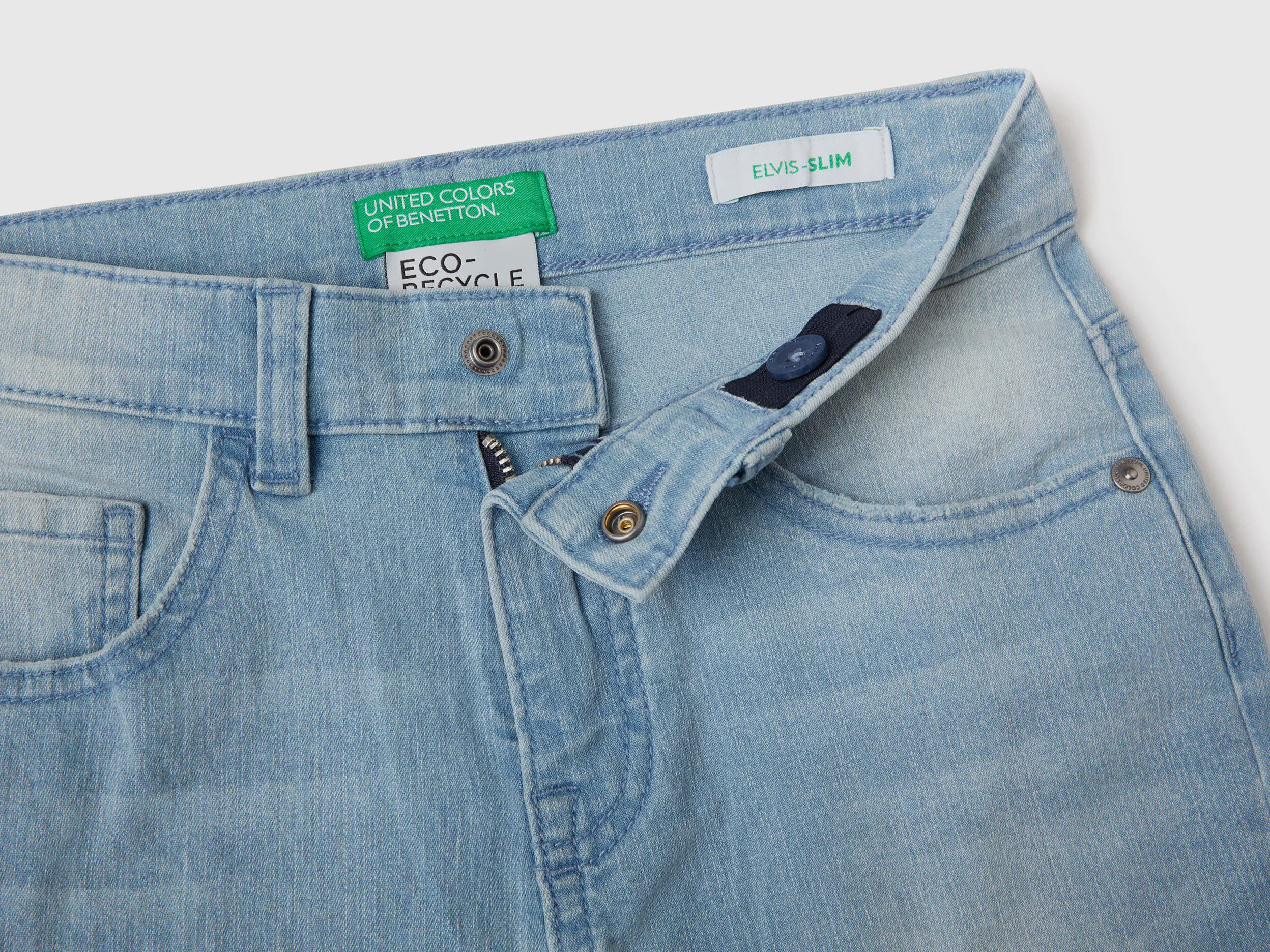 "Eco-Recycle" slim fit jeans - Light Blue | Benetton