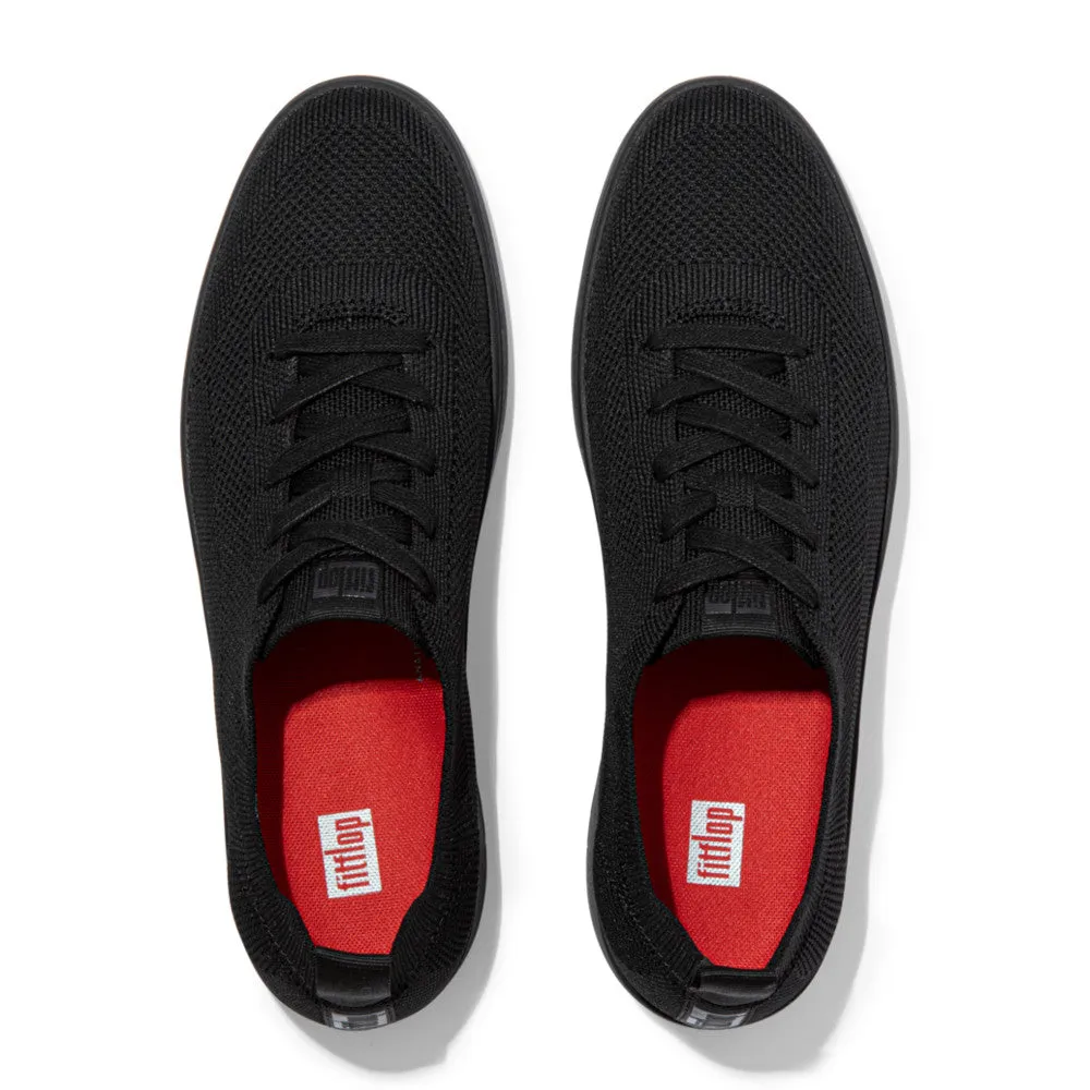  Rally Lace-Up Multi-Knit Sneaker in All Black  