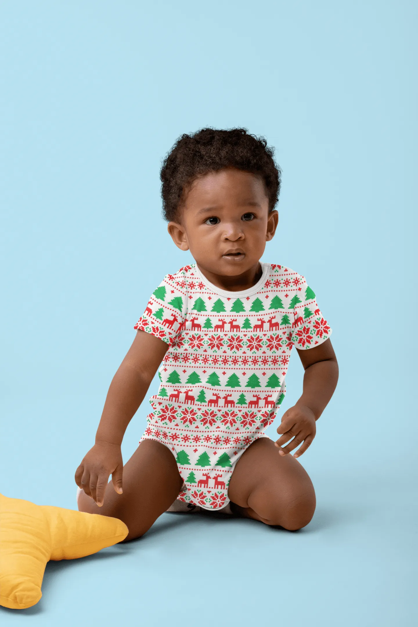 Red & Green Ugly Sweater Onesie