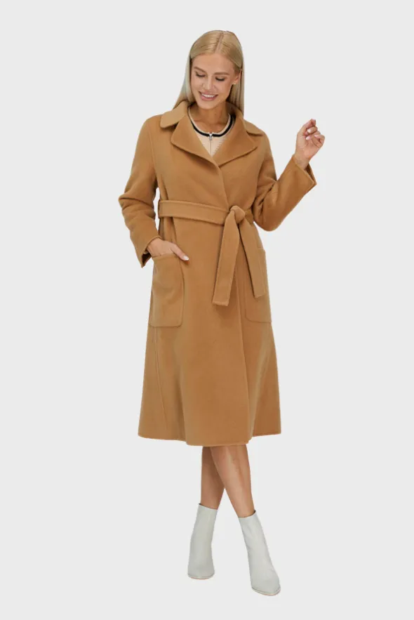 Relaxed Cashmere Blend Coat with Belt