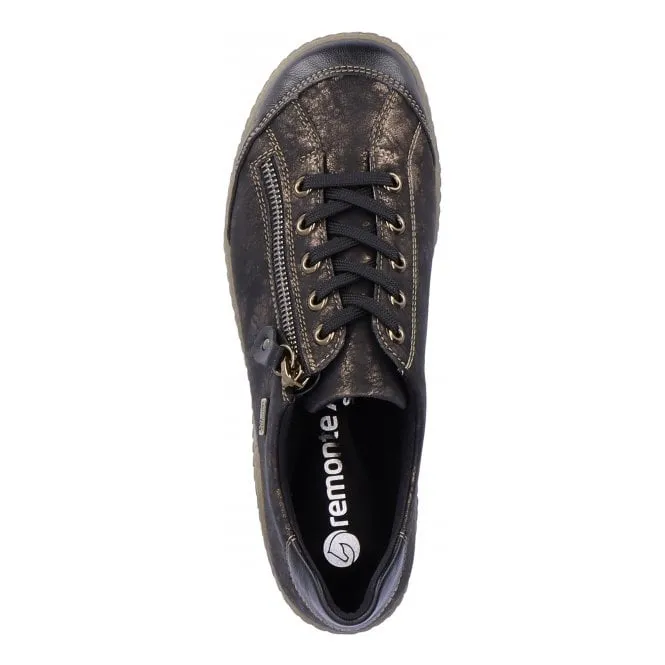 Remonte  Womens R1402-07 Kaduna Black Water Resistant Lace-Up Trainers