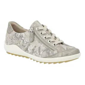 Remonte  Womens R1402-62 Beige Metallic Lace-Up Trainers