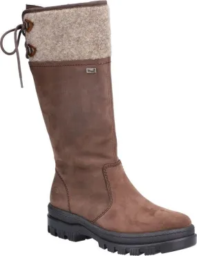 Rieker Tan Mid Calf Flip Grip Boot