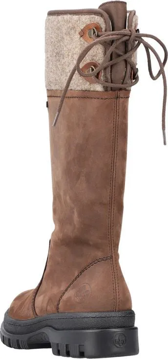 Rieker Tan Mid Calf Flip Grip Boot