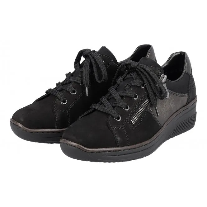 Rieker  Womens 48700-00 Columbo Black Lace-Up Trainers