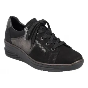 Rieker  Womens 48700-00 Columbo Black Lace-Up Trainers