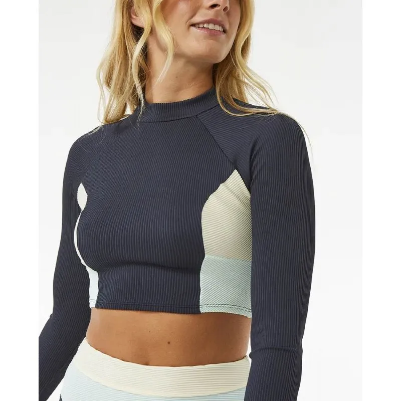 Rip Curl  Block Party Spliced Crop Long Sleeve - Bikini pezzo sopra