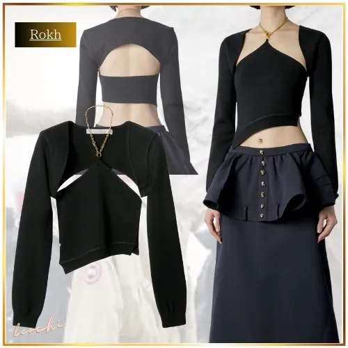 rokh  |Long Sleeves Plain Party Style Elegant Style