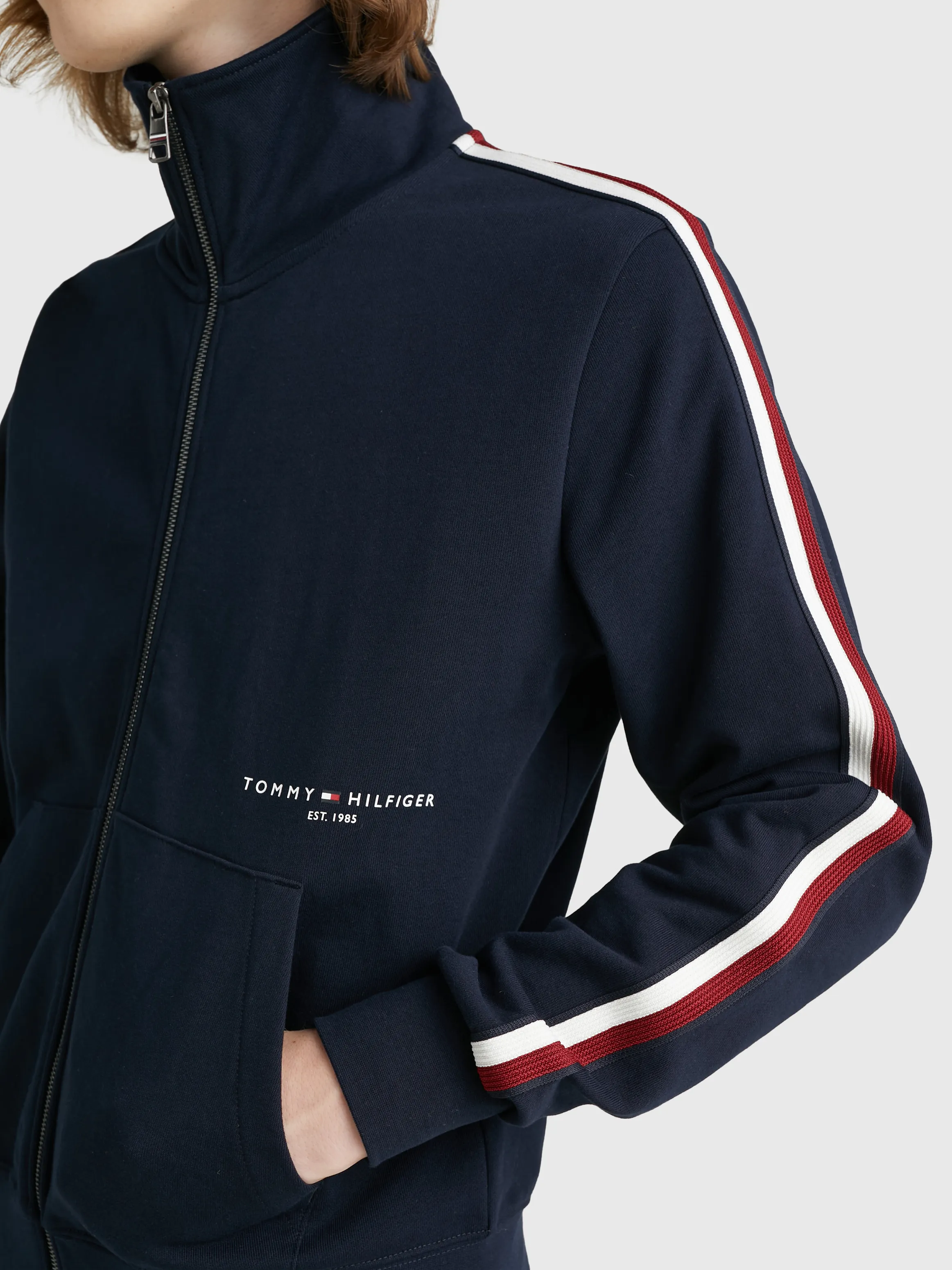 Signature Tape Zip-Thru Sweatshirt | Sweatshirts & Hoodies | Tommy Hilfiger