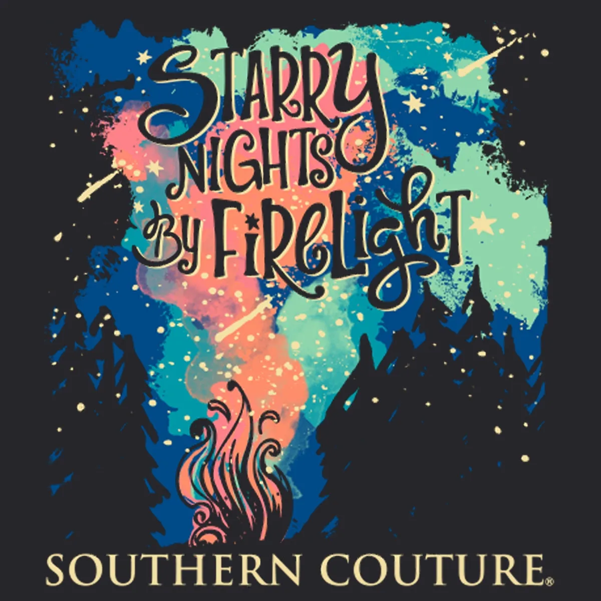 Southern Couture Classic Starry Nights by Firelight Long Sleeve T-Shirt