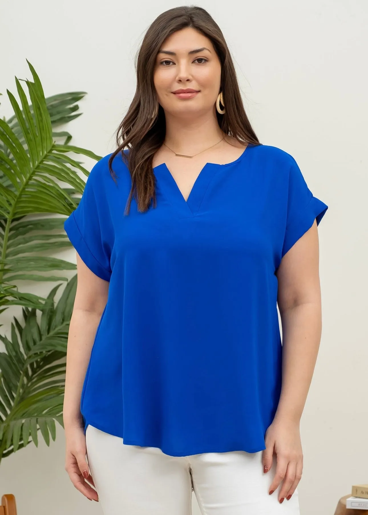 Split Neck Button Back Tops - 3 colors!