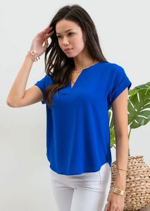 Split Neck Button Back Tops - 3 colors!