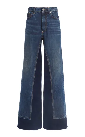 Stella McCartney Reworked Rigid High-Rise Wide-Leg Jeans