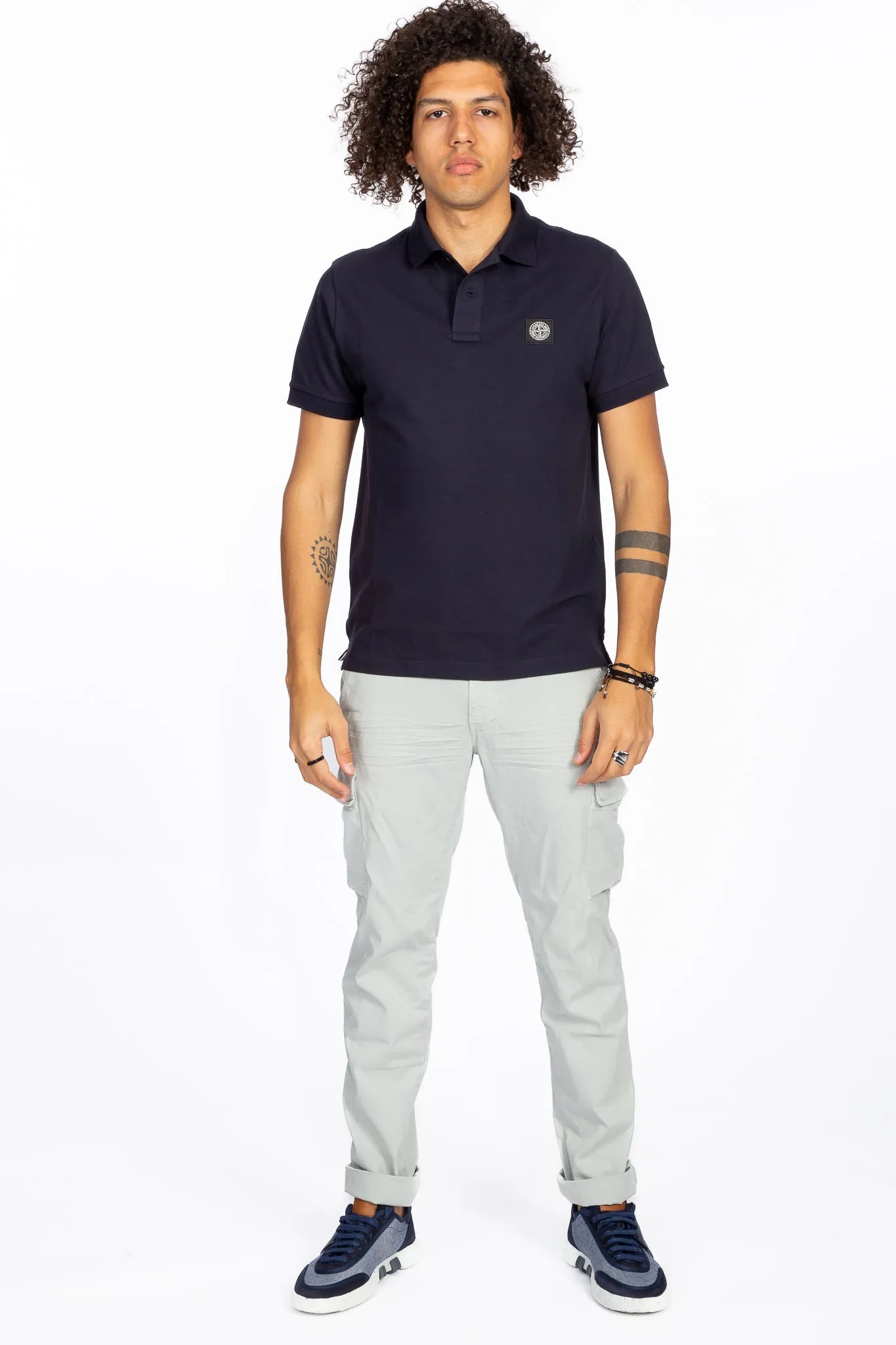 Stone Island Polo Manica Corta Blu Navy Uomo