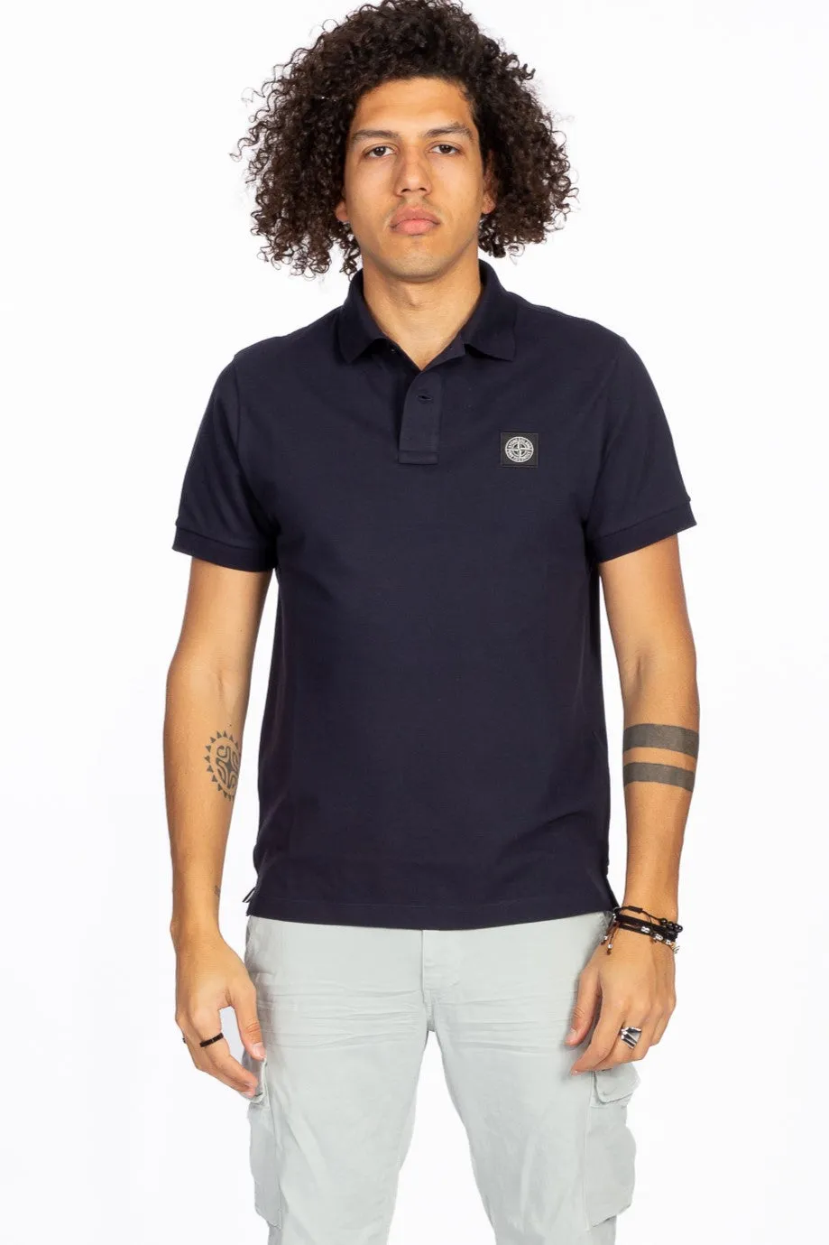 Stone Island Polo Manica Corta Blu Navy Uomo