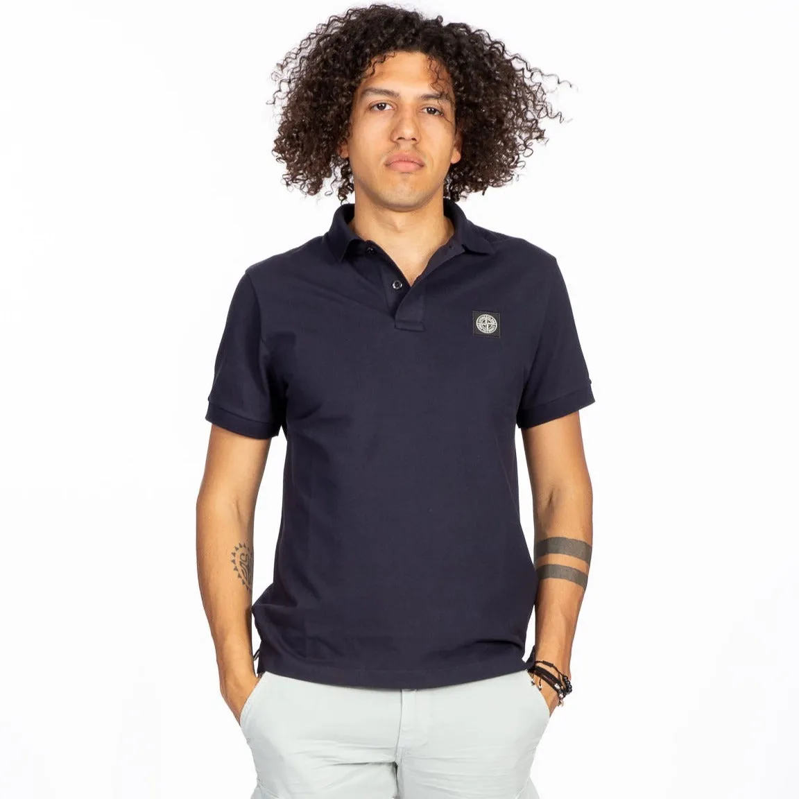 Stone Island Polo Manica Corta Blu Navy Uomo