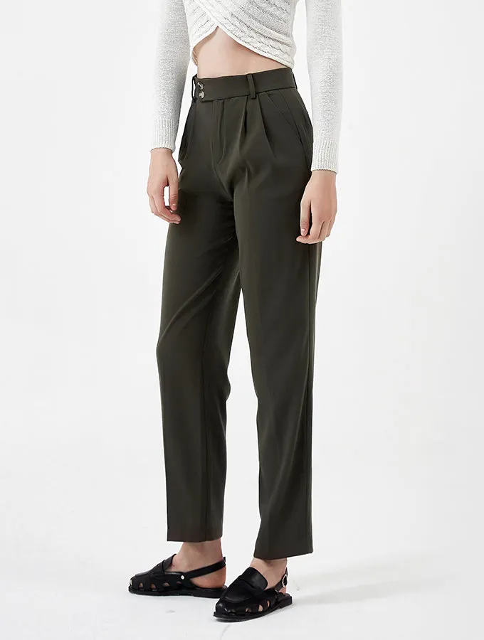 Straight Casual Tailored Trousers