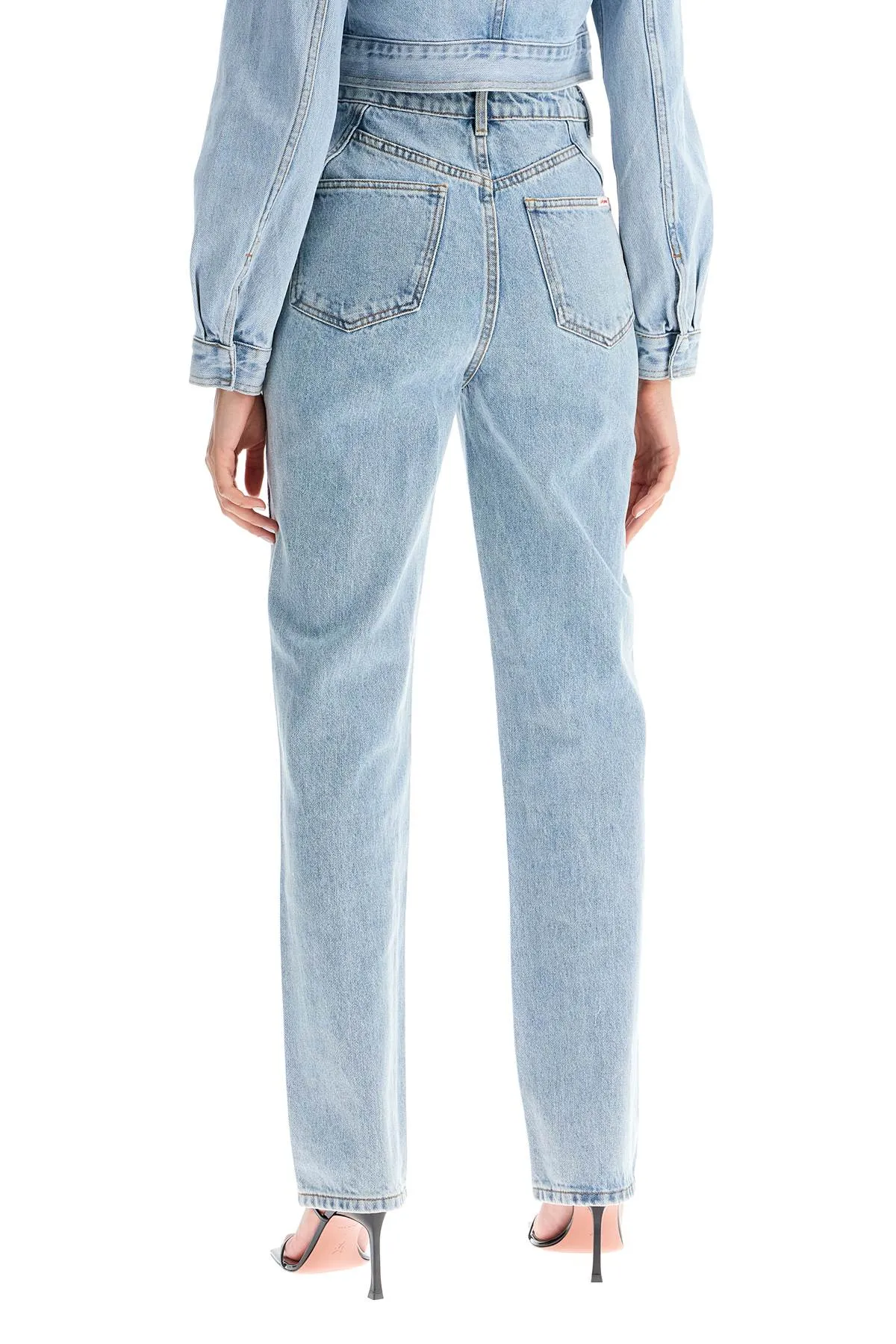 straight jeans with crystals PF24 829P BL LIGHT BLUE