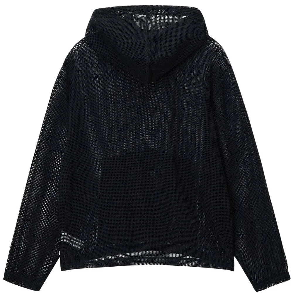 STSSY COTTON MESH HOOD // BLACK