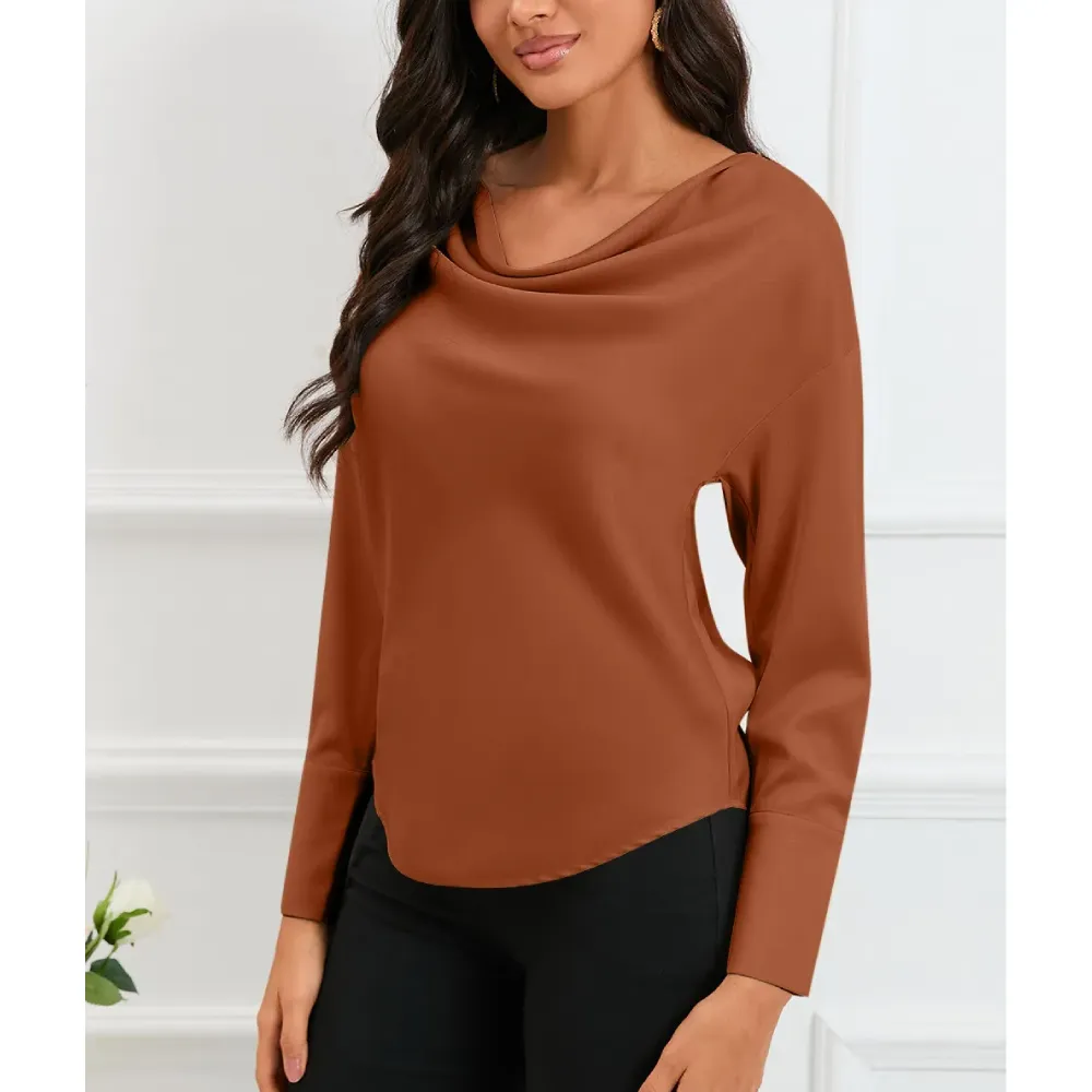 Sugar & Lace Womens Cowl Neck Blouse