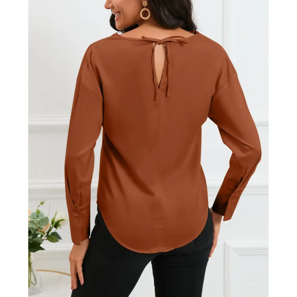 Sugar & Lace Womens Cowl Neck Blouse