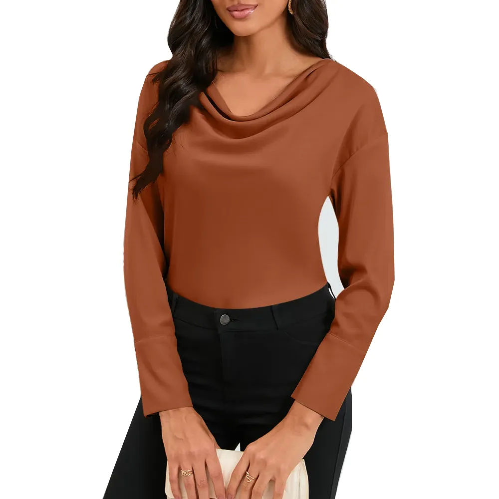 Sugar & Lace Womens Cowl Neck Blouse